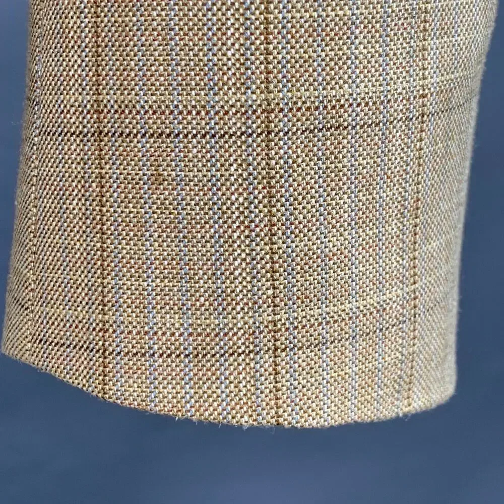 PAL ZILERI Size 38 Regular Beige Grey Brown Window Pane Sport Coat